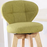Scandinavia Style Bar-stool with Swivel Wooden Legs Round Seat for Kitchen Bar Clearhalo 'Bar Furniture' 'Bar Stools' 'bar_stools' 'furn' 'furn_bar_stools' 'furniture_bar_stools' 'Kitchen & Dining Furniture' 'kitchen&dining_furn' 'kitchen' 'kitchen_furn' Furniture' 1200x1200_9b185eb2-be80-431d-ae23-1def59813eed