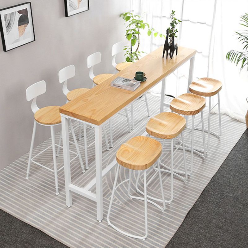 Modern Style Rectangle Wood Bar Table 1/5/9 Pieces Bar Table Set for Kitchen Clearhalo 'Bar Furniture' 'furn' 'furn_home_bar_bar_sets' 'Furniture' 'Home Bars & Bar Sets' 'home_bar_bar_sets' 'Kitchen & Dining Furniture' 1200x1200_9b195215-1b9d-4fef-ad7f-403cc76fff00