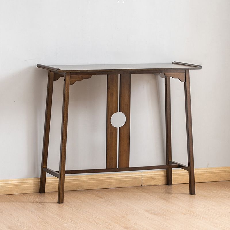Mesa de consola moderna de mediados de siglo Mesa de consola de rectángulo de madera maciza marrón oscuro