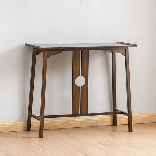 Console moderna di metà secolo Tavolo da rettangolo in legno massiccio marrone scuro