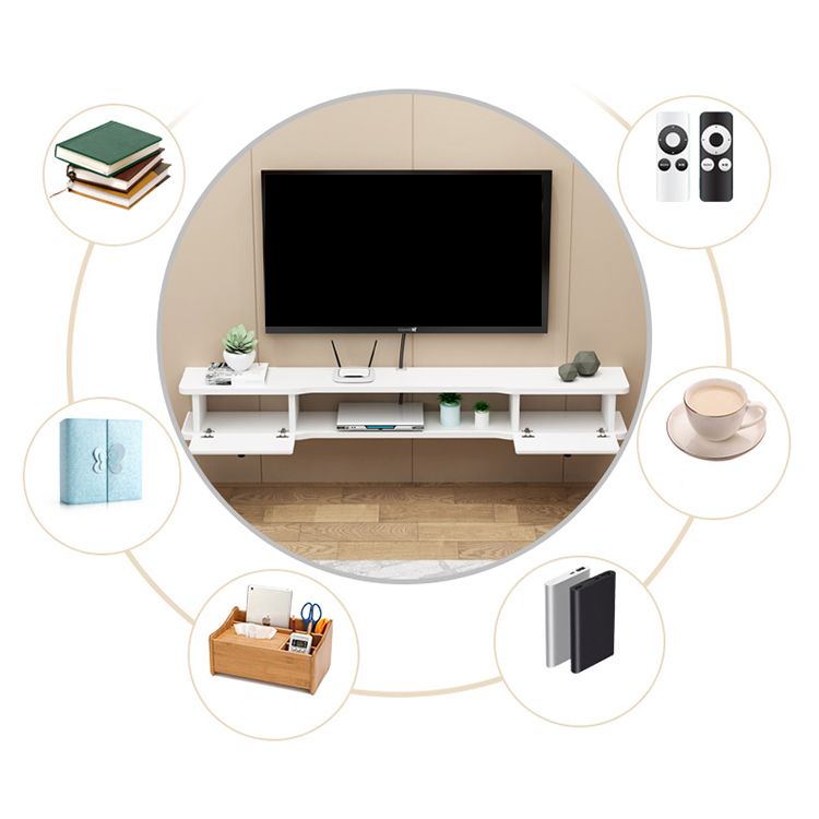 エンジニアリングされたウッドテレビスタンドモダンスタイルの壁に取り付けられたテレビキャビネット2つのドア付き