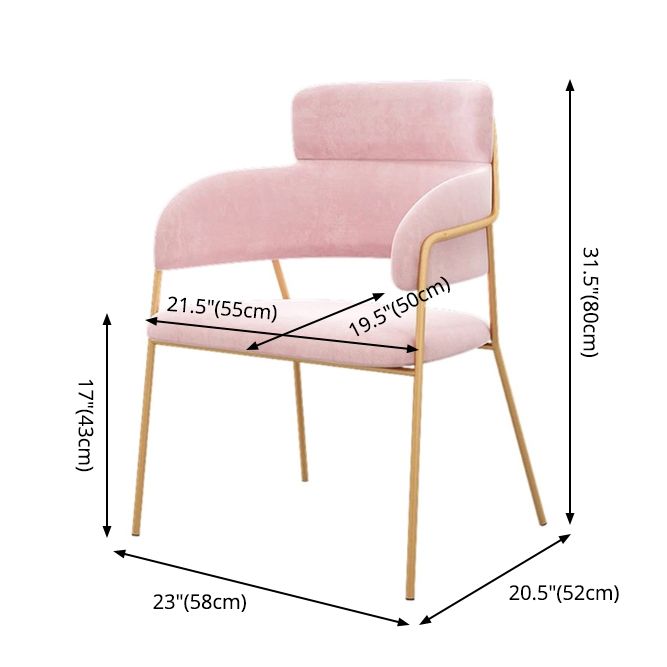 Metal Glam Style Dining Side Chair Open Back Dining Side Chair of 23'' Wide Clearhalo ' kitchen&dining_furn' 'Dining Chairs' 'Dining Tables & Seating' 'dining_chair' 'furn' 'furn_dining_chair' 'Furniture' 'furniture_dining_chair' 'Kitchen & Dining Furniture' 'kitchen' 1200x1200_9b1a69e7-f6e6-46d6-87ce-c21a8e94051f