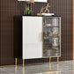 Porte in vetro in legno in stile glam Credenza a buffet con armadi