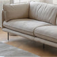Modern Cream Faux Leather Sofa Pillow Top Arm Sewn Pillow Back Sofa