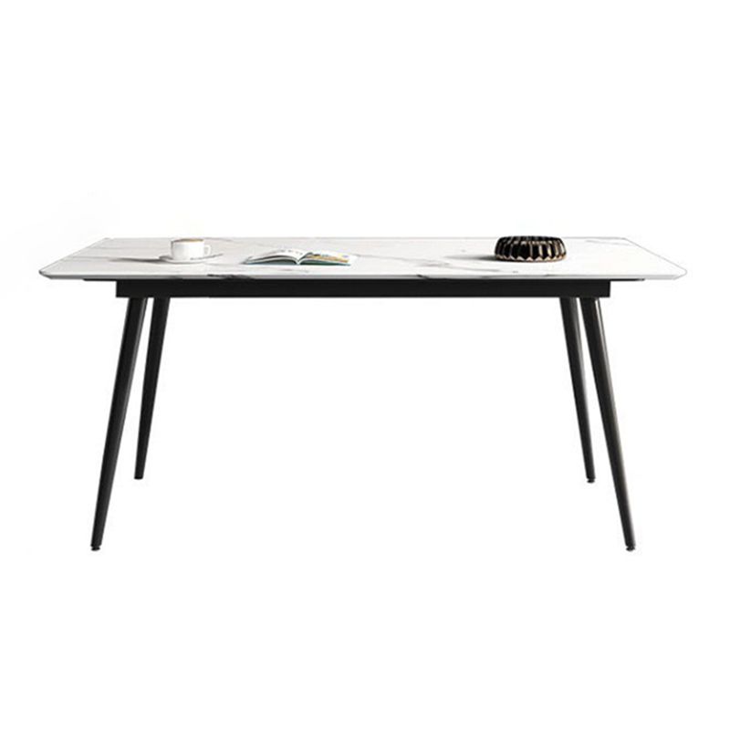 Contemporary Modern Rectangle Stone Table 4 Legs Dinner Room Table Clearhalo ' dining_table' 'Dining Tables & Seating' 'Dining Tables' 'furn' 'furn_dining_table' 'Furniture' 'furniture_dining_table' 'Kitchen & Dining Furniture' 'kitchen&dining_furn' 'kitchen' 'kitchen_dining_table' 1200x1200_9b1c7ad0-b78b-4743-a0cc-34081912c2f7