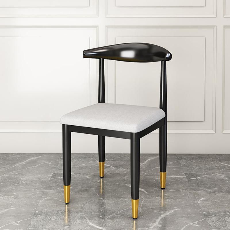 Glam Metal Dining Chairs Open Back Dining Side Furniture in Matte Finish for Indoor Clearhalo 'Dining Chairs' 'Dining Tables & Seating' 'dining_chair' 'furn' 'furn_dining_chair' 'Furniture' 'Kitchen & Dining Furniture' 1200x1200_9b1ccc91-4539-4bfc-a135-0c75f3ac2f35