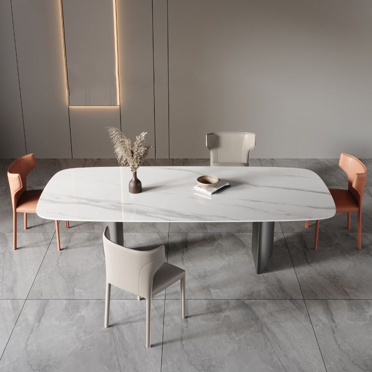 Set di tavoli da pranzo bianca lucido 1/4/5/6/7 pezzi glam dinette con sedie in pelle