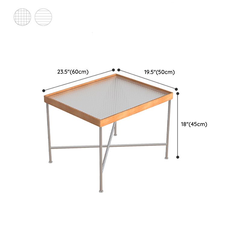 Modern Cross Legs End Slide Table Clear Tray Top Corner Table Clearhalo 'Coffee & Accent Tables' 'End & Side Tables' 'end_side_tables' 'furn' 'furn_end_side_tables' 'Furniture' 'Living Room Furniture' 1200x1200_9b2094d8-ff9a-4c98-8bff-ec8dee75dd8a