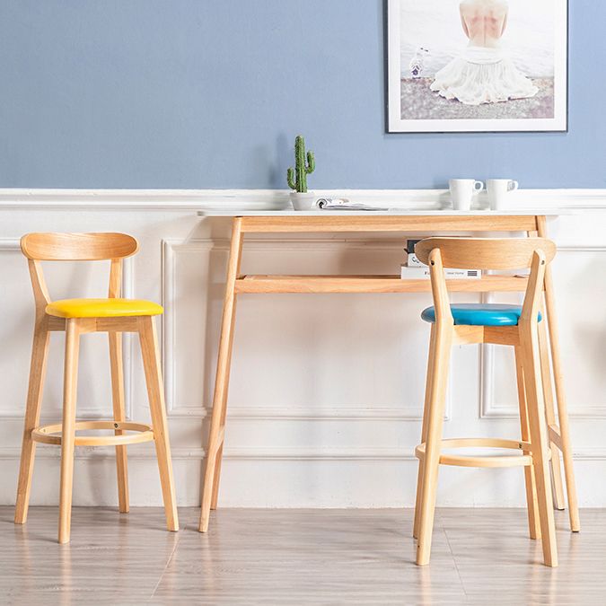 Modern Armless Backrest Counter Stool Wood Household Bar Stool with Cushion and Pedal Clearhalo 'Bar Furniture' 'Bar Stools' 'bar_stools' 'furn' 'furn_bar_stools' 'furniture_bar_stools' 'Kitchen & Dining Furniture' 'kitchen&dining_furn' 'kitchen' 'kitchen_furn' Furniture' 1200x1200_9b20cfab-f358-45ba-bc59-1cded9ee7bd7