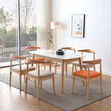 Stone Dining Table Traditional Luxury Dining Table with Solid Wood Base Clearhalo 'Dining Tables & Seating' 'Dining Tables' 'dining_table' 'furn' 'furn_dining_table' 'Furniture' 'Kitchen & Dining Furniture' 1200x1200_9b2134b4-935a-4d00-8629-aeccb7762fe8