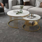 Contemporary Coffee Table Set Round White 2-Piece Coffee Cocktail Table Clearhalo 'Coffee & Accent Tables' 'Coffee Tables' 'coffee_tables' 'furn' 'furn_coffee_tables' 'Furniture' 'Living Room Furniture' 1200x1200_9b21ed5a-59ab-48a3-a08d-ed1d7822cee4