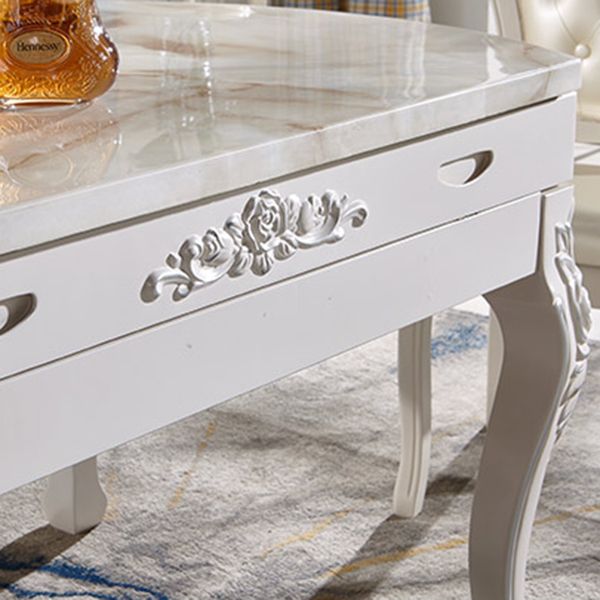 Glam Round Marble Top Dining Table with Solid Wood Legs for Home Clearhalo 'Dining Tables & Seating' 'Dining Tables' 'dining_table' 'furn' 'furn_dining_table' 'Furniture' 'Kitchen & Dining Furniture' 1200x1200_9b2221de-357d-4598-aca0-0b2b68abc3e0