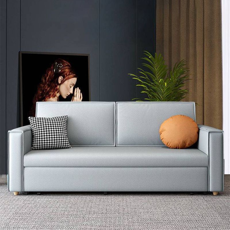 Scandinavian Sofa Bed Faux Leather Sleeper Sofa with Storage Clearhalo 'furn' 'furn_futons' 'Furniture' 'Futons & Daybeds' 'Futons' 'Living Room Furniture' 1200x1200_9b22cf6d-6c17-49d5-8c34-3fd6599ec490