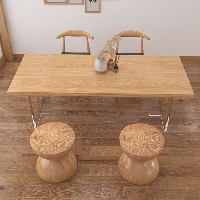 Modern Pine Solid Wood Table Rectangle Dining Table with Acrylic Double Pedestal for Restaurant Clearhalo ' dining_table' 'Dining Tables & Seating' 'Dining Tables' 'furn' 'furn_dining_table' 'Furniture' 'furniture_dining_table' 'Kitchen & Dining Furniture' 'kitchen&dining_furn' 'kitchen' 'kitchen_dining_table' 1200x1200_9b22e831-31d5-4adc-bbbc-c98ba7860a51