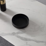 Traditional Luxury Dining Table Rectangle Sintered Stone 4 Legs Dining Table with Black Frame Clearhalo ' dining_table' 'Dining Tables & Seating' 'Dining Tables' 'furn' 'furn_dining_table' 'Furniture' 'furniture_dining_table' 'Kitchen & Dining Furniture' 'kitchen&dining_furn' 'kitchen' 'kitchen_dining_table' 1200x1200_9b252fa0-87b8-4e64-936a-675ddb5c5c88