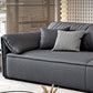 Rectangular Sofa with Pillow Back, Sponge Seat, Padded Pine Chair Legs Gray Frosted Cloth Clearhalo 'furn' 'furn_sofas' 'Furniture' 'furniture_sofas' 'kitchen' 'kitchen_sofas' 'Living Room Furniture' 'Sofa' 'sofas' 1200x1200_9b25563b-7f17-43be-87e7-ebce4716b787