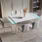 Nordic Glam Sintered Stone Dining Table Set 1/2/5/7 Pieces Dining Set Clearhalo 'Dining Room Sets' 'Dining Tables & Seating' 'dining_room_set' 'furn' 'furn_dining_room_set' 'Furniture' 'Kitchen & Dining Furniture' 1200x1200_9b26fde0-7e88-4807-a2e7-eb0d85324deb