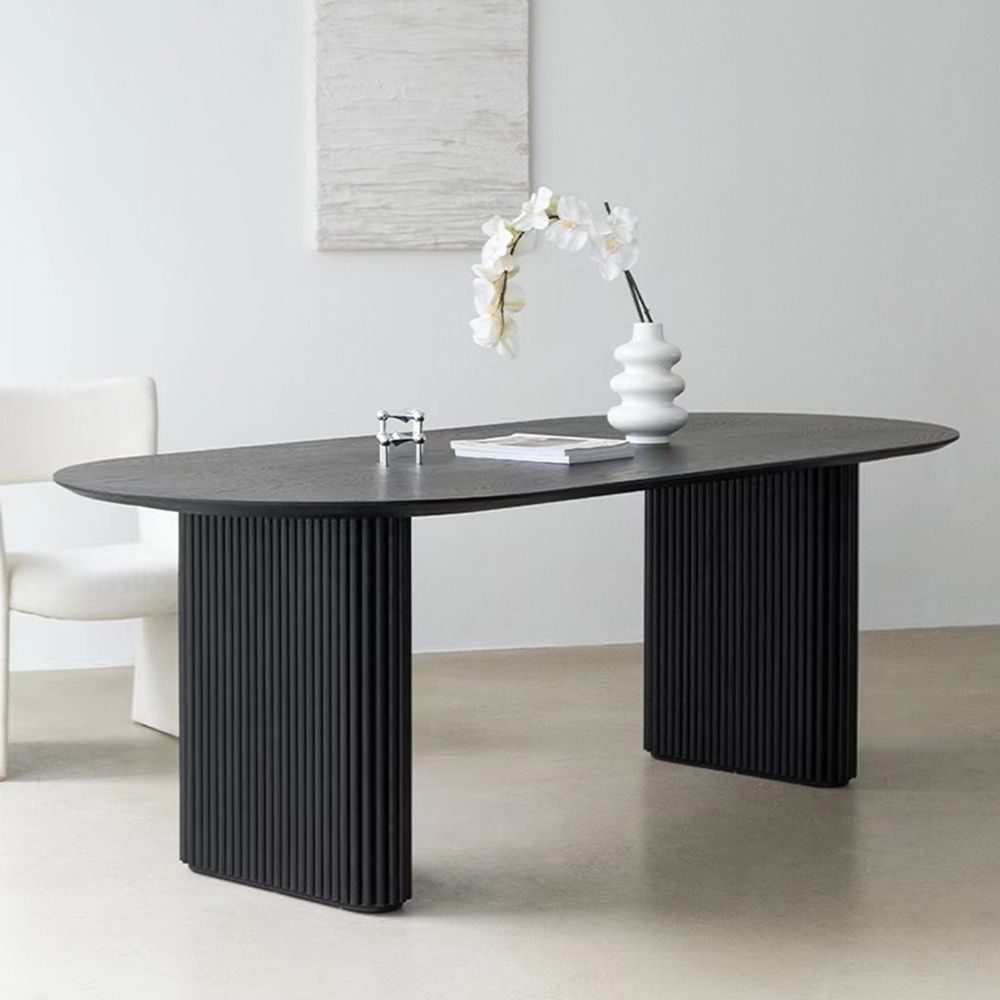 Moderne ovale eettafel massief houten eettafel voor eetkamer