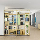 Open Back Shelf Bookcase Glam Vertical Bookcase for Study Room