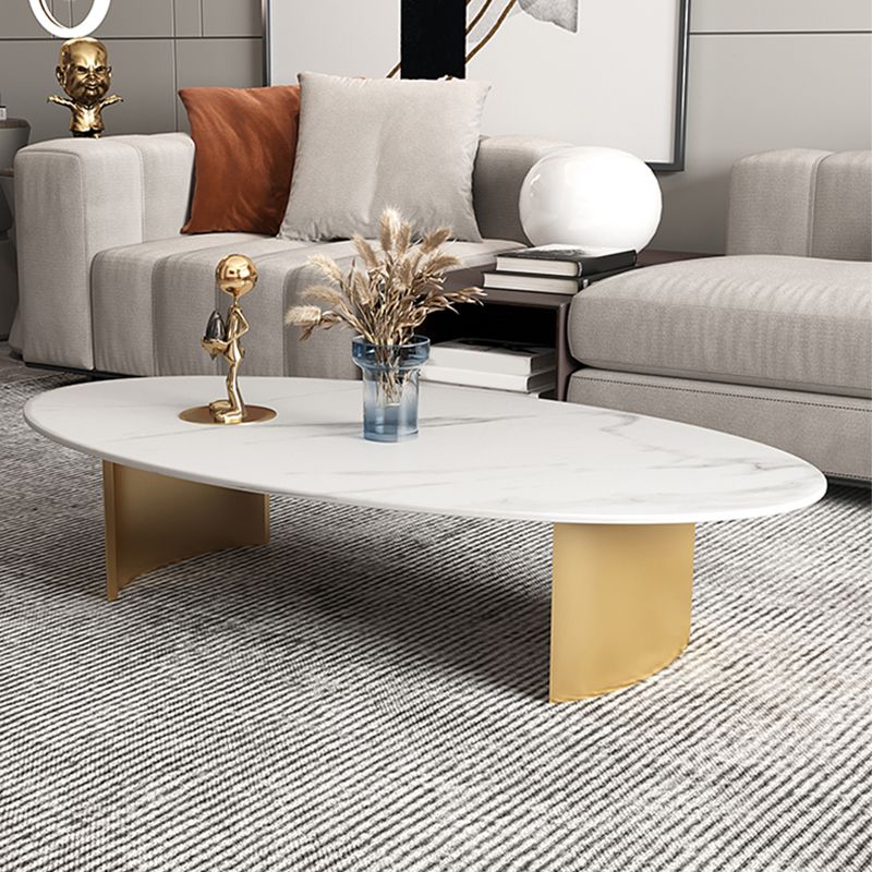 15,75 "H 1 Single Couchtisch Glam Elliptical Stone Cocktail Tisch