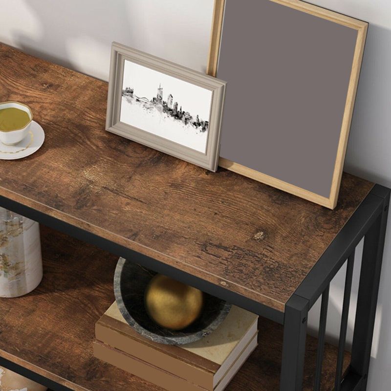 Console del pavimento del pavimento del rettangolo moderno con console in legno massiccio di metà secolo