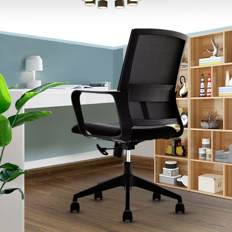 Modern Mid-Back Office Chair Black Frame No Distressing Desk Chair Clearhalo 'furn' 'furn_office_chair' 'Furniture' 'Office Chairs' 'Office Furniture' 'office_chair' 1200x1200_9b2d03a8-7065-4c35-aa7f-1657cd75cca3