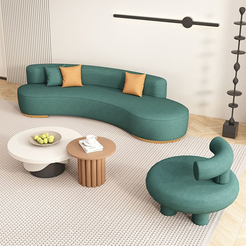 Green Sofa Stationary Scratch Resistant Seating for Living Room