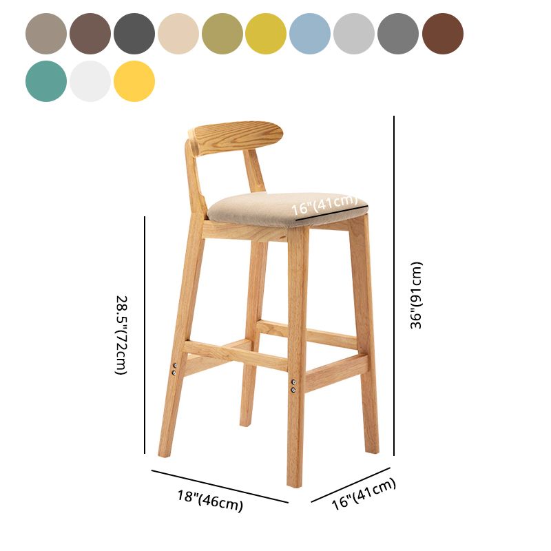 Modern Backrest Armless Counter Stool Wood Milk Tea Shop Bar Stool with Cushion Clearhalo 'Bar Furniture' 'Bar Stools' 'bar_stools' 'furn' 'furn_bar_stools' 'furniture_bar_stools' 'Kitchen & Dining Furniture' 'kitchen&dining_furn' 'kitchen' 'kitchen_furn' Furniture' 1200x1200_9b305f49-c302-4387-a756-1c3272d3964a