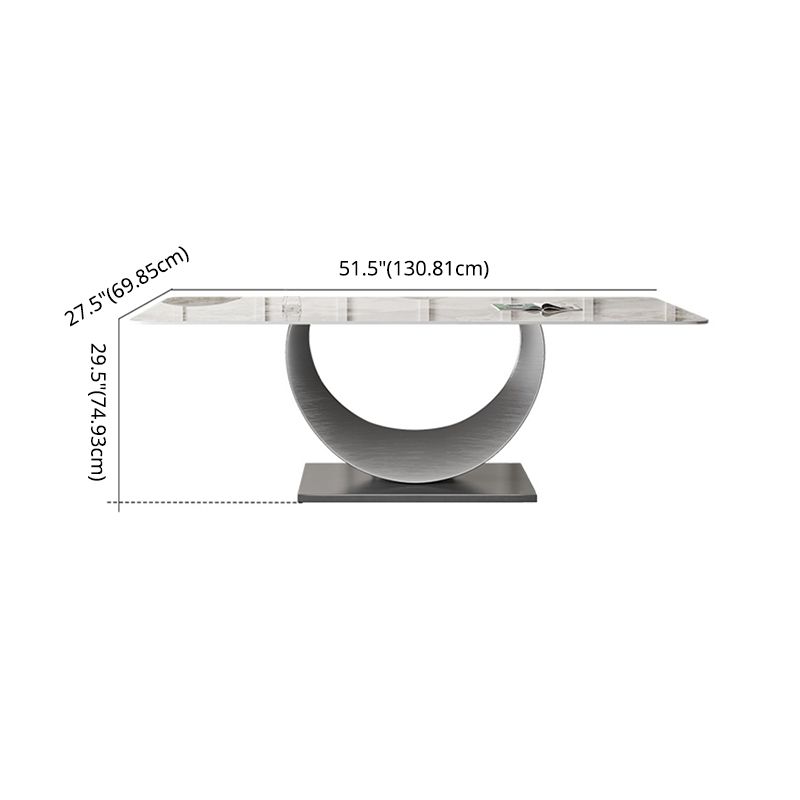 Modern Sintered Stone Dining Table Rectangular Dining Table Set with Metal Base Clearhalo 'Dining Room Sets' 'Dining Tables & Seating' 'dining_room_set' 'furn' 'furn_dining_room_set' 'Furniture' 'furniture_dining_room_set' 'Kitchen & Dining Furniture' 'kitchen&dining_furn' 'kitchen' 1200x1200_9b310df0-a3c1-4539-8ea8-b2219b91ef8b