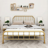 Solid Color Metal Open-Frame Bed Glam Slat Bed with Headboard Clearhalo 'Bedroom Furniture' 'Beds' 'furn' 'furn_beds' 'Furniture' 1200x1200_9b332ab7-26ee-44a2-92b0-24860baa5d81
