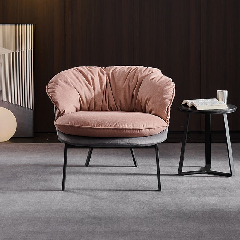 Moderne stijl stoffen armleuning gedempt tegen zwarte tankstoel