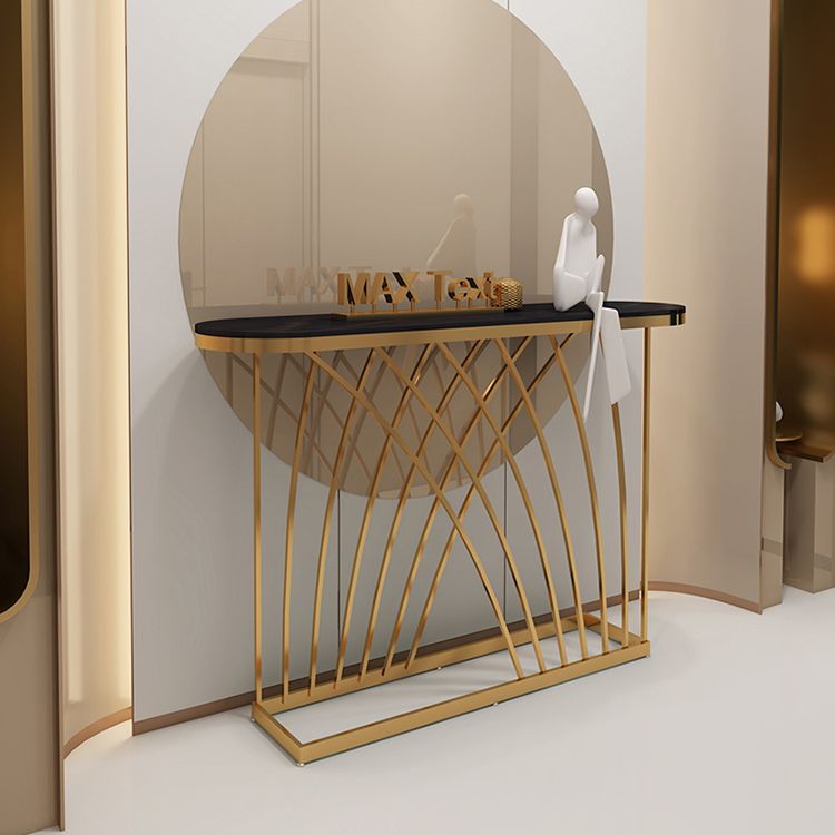 31.5" H Glam Console Accent Table Antique Finish Console Table Clearhalo 'Console Tables' 'console_tables' 'Entry & Mudroom Furniture' 'furn' 'furn_console_tables' 'Furniture' 1200x1200_9b33e6e5-15ee-4622-beba-a9cf485dc472