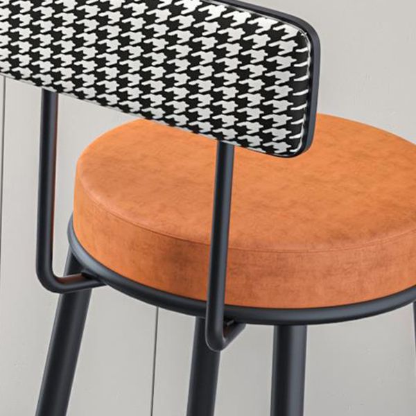 Modern Armless Backrest Counter Stool Iron Cafe Bar Stool with Pedal and Cushion Clearhalo 'Bar Furniture' 'Bar Stools' 'bar_stools' 'furn' 'furn_bar_stools' 'Furniture' 'furniture_bar_stools' 'Kitchen & Dining Furniture' 1200x1200_9b34490a-5b60-46ab-b38d-ca444a412bce
