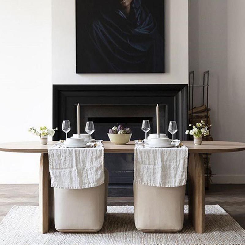 Modern Solid Wood Top Oval Dinette Table Wood Base Dining Table Clearhalo 'Dining Tables & Seating' 'Dining Tables' 'dining_table' 'furn' 'furn_dining_table' 'Furniture' 'furniture_dining_table' 'Kitchen & Dining Furniture' 'kitchen' 'kitchen_dining_table' 1200x1200_9b351688-8d52-4c35-95f1-e4832ef4a411
