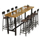 Rectangle Pine Wood Top Bar Table Industrial Bar Table with Trestle Base in Black Clearhalo 'Bar Furniture' 'Bar Tables' 'bar_tables' 'furn' 'furn_bar_tables' 'Furniture' 'Kitchen & Dining Furniture' 1200x1200_9b368900-94ca-4497-8b21-2b66d3958f9e
