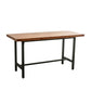 Industrial Rectangle Bar Table Pine Wood Bar Table with Trestle Base in Black