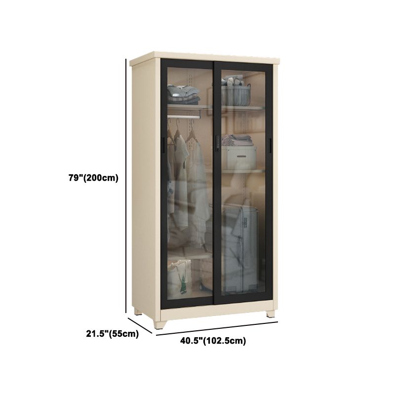 Eigentijdse stijl 1-deuren garderobe glazen garderobe kast met planken