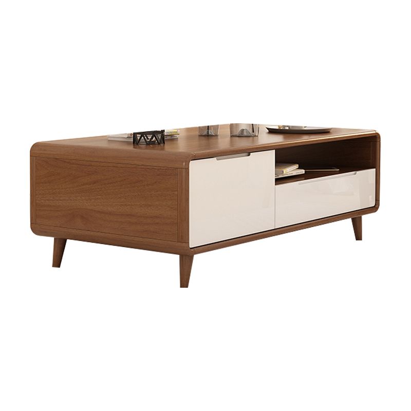 4 Legs Contemporary No Distressing Coffee Table with Storage Shelf Clearhalo 'Coffee & Accent Tables' 'Coffee Tables' 'coffee_tables' 'furn' 'furn_coffee_tables' 'Furniture' 'Living Room Furniture' 1200x1200_9b39faae-e127-44b5-a223-9adbf9495dc7