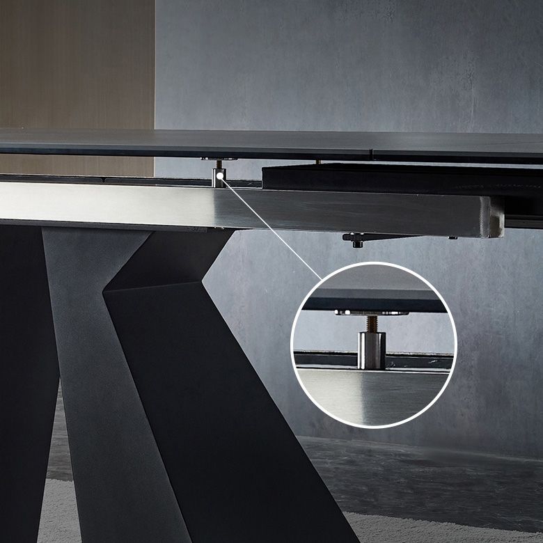 Industrial Black Standard Dining Table Sintered Stone Rectangle Dining Table for Kitchen Clearhalo ' dining_table' 'Dining Tables & Seating' 'Dining Tables' 'furn' 'furn_dining_table' 'Furniture' 'furniture_dining_table' 'Kitchen & Dining Furniture' 'kitchen&dining_furn' 'kitchen' 'kitchen_dining_table' 1200x1200_9b3c97b2-9c27-4893-b7cf-1483b776adb0