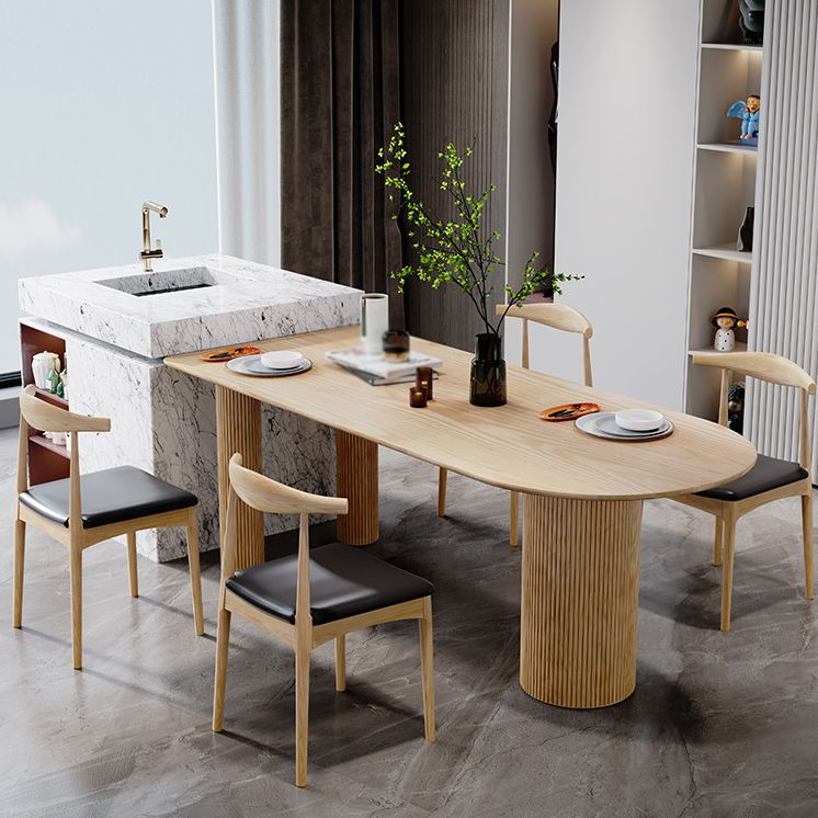 Solid Wood Contemporary Free Form Indoor Table Wood Top Table for Dining Room Clearhalo ' dining_table' 'Dining Tables & Seating' 'Dining Tables' 'furn' 'furn_dining_table' 'Furniture' 'furniture_dining_table' 'Kitchen & Dining Furniture' 'kitchen&dining_furn' 'kitchen' 'kitchen_dining_table' 1200x1200_9b3f7101-f5f0-415b-9e0a-40b6e45d65b9
