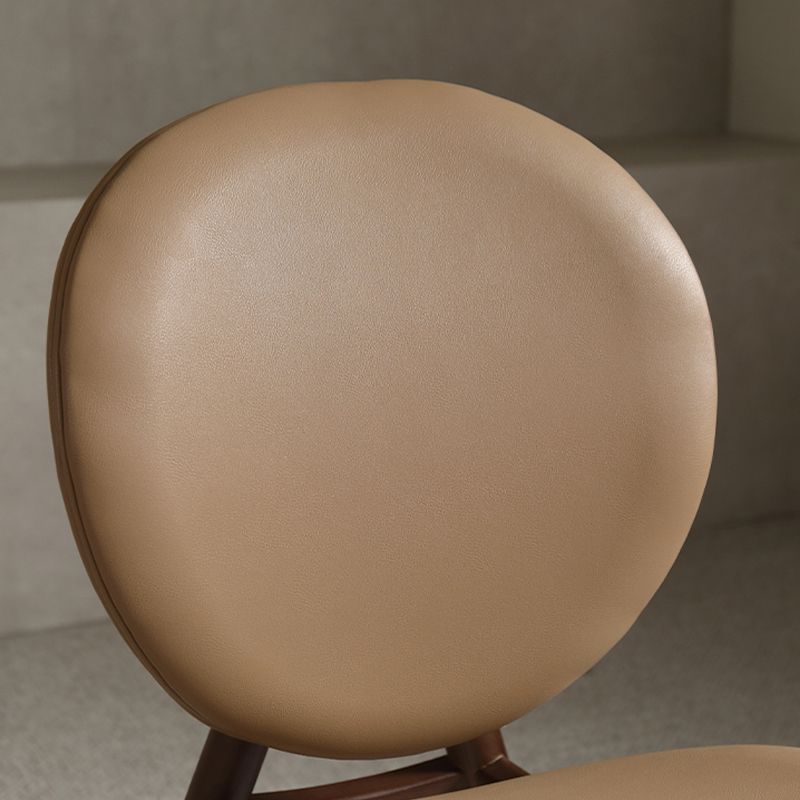 Eigentijdse vaste houten zijkant gestoffeerde armloze eetkamerstoel