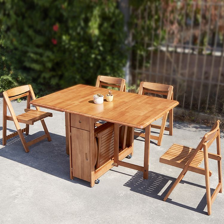 Mid-Century Dining Table Solid Wood Drop-Leaf Table for Home Use, 51"L x 35"W x 29.5"H Clearhalo ' dining_table' 'Dining Tables & Seating' 'Dining Tables' 'furn' 'furn_dining_table' 'Furniture' 'furniture_dining_table' 'Kitchen & Dining Furniture' 'kitchen&dining_furn' 'kitchen' 'kitchen_dining_table' 1200x1200_9b4002ab-85df-4eba-a7ee-3f1809d05fd3