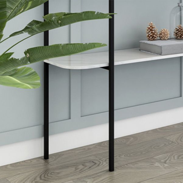 Tabella della console di marmo moderna 12 "W Rettangolo 1 Tavolo di accento per la sala per Hall