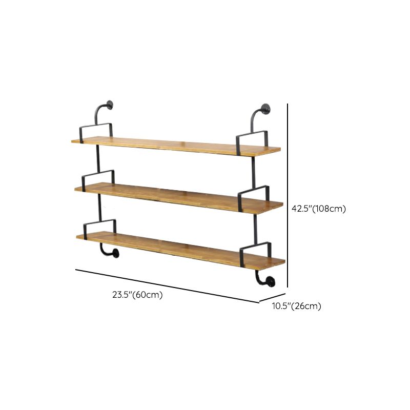 Metal and Wooden Shelf Bookcase Floating Open Wall Mounted Book Shelf for Study Room Clearhalo 'Bookcases' 'furn' 'furn_bookcases' 'Furniture' 'Office Furniture' 1200x1200_9b41111f-3835-4d33-b311-6801c47b62e0