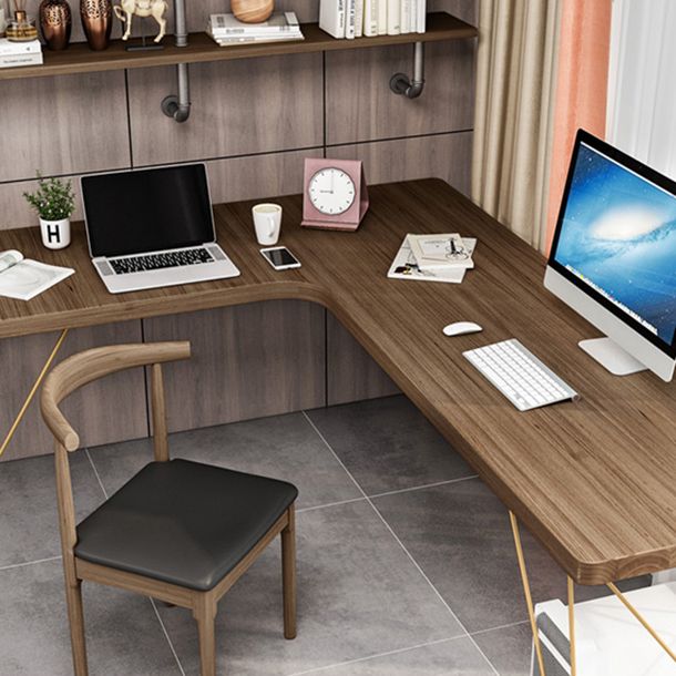 Glam Style Office Desk Solid Wood L-Shaped Desk with Gold Frame Clearhalo 'furn' 'furn_office_desk' 'Furniture' 'furniture_office_desk' 'Office Desks' 'Office Furniture' 'office_desk' 1200x1200_9b42695b-bed1-4fbe-bded-800e6288dc70