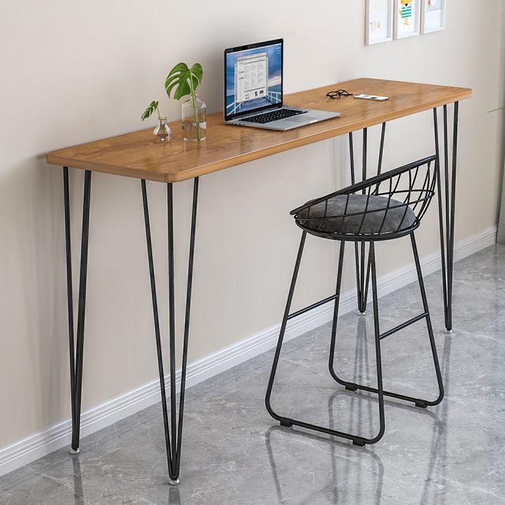 Tavolo da bar per top in legno per finitura lucidata tavolo da pub in metallo in metallo