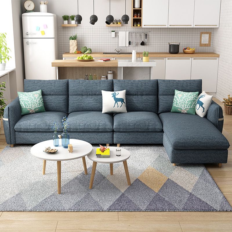 Modern 35.43 "di divano e chaise del braccio quadrato H con deposito per soggiorno