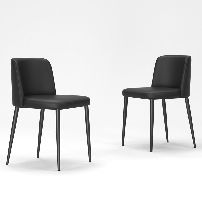 Upholstered Armless Dining Chair Metal Kitchen Dining Side Chair Clearhalo 'Dining Chairs' 'Dining Tables & Seating' 'dining_chair' 'furn' 'furn_dining_chair' 'Furniture' 'Kitchen & Dining Furniture' 1200x1200_9b4656b7-3a2b-4f3d-9b2f-fdf895f6082d