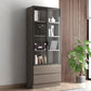 Contemporary Bookcase Closed Back Vertical Bookshelf with Doors