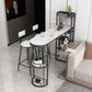 Stone Indoor Glam Bar Dining Table Iron Double Pedestal Bistro Table with Wine Rack Clearhalo 'Bar Furniture' 'Bar Tables' 'bar_tables' 'Furniture' 'furniture_bar_tables' 'Kitchen & Dining Furniture' 'kitchen&dining_furn' 'kitchen' 1200x1200_9b48f14a-ad0c-49ed-91bd-c6fa3f5bd921
